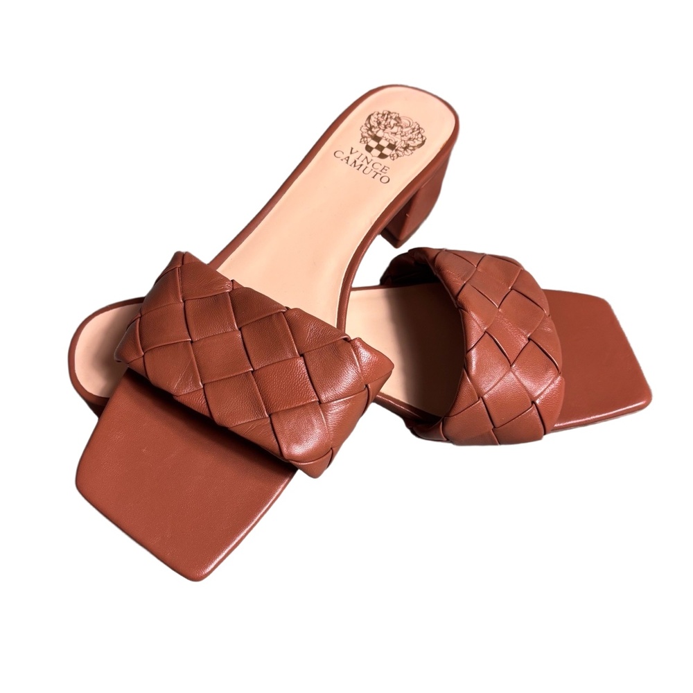 Vince Camuto Brown Woven Sandals - Picture 2 of 5